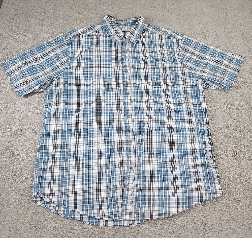 Wolverine Blue Plaid short sleeve Size XL Button Down Men's Shirt